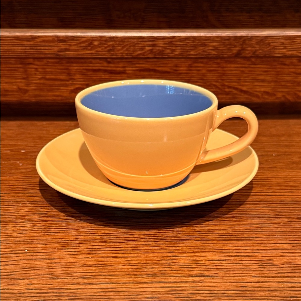 Lindt Stymeist Colorways Flat Cup and Saucer (Yellow/Blue) - Mint Condition